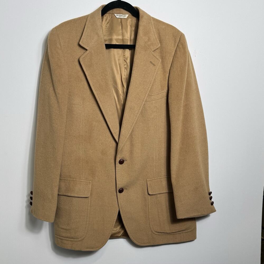 Vtg Davidsons Camel Hair Blazer Men’s 42R Camel Brown Sport Coat USA Old Money